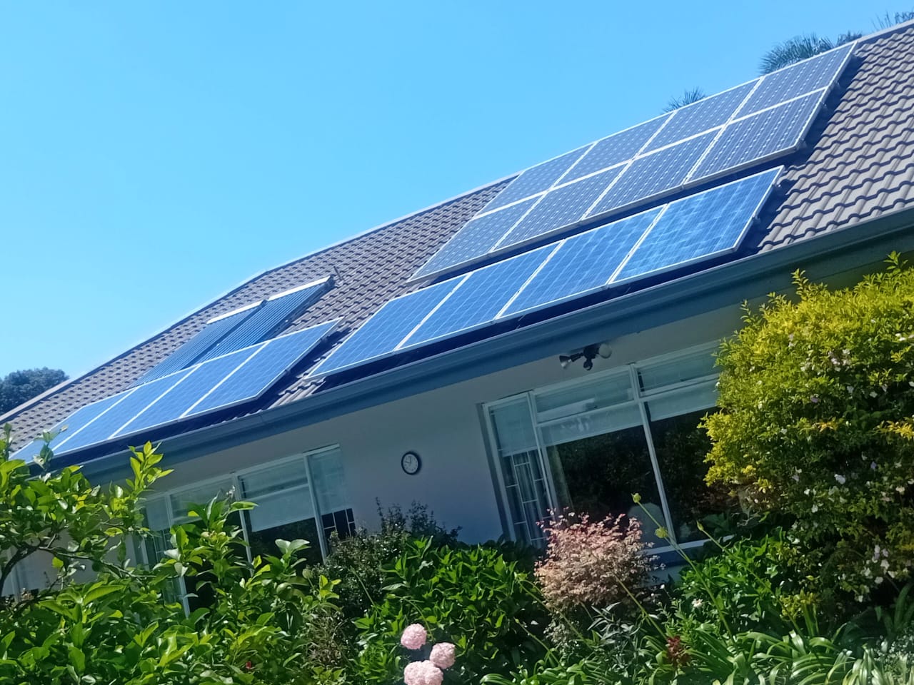 Completed rooftop solar installation on a residential home